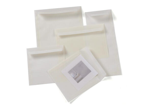 Konvolutt Transparanta  220x220 mm 110 gr, selvklebende dekkark (250) 
